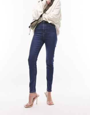 TOPSHOP ENHANCING JAMIE JEANS IN MID BLUE