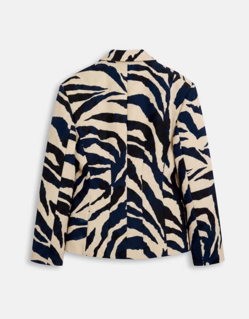 Topshop ensemble 2 pièces blazer à col montant imprimé zébré, 6 de 7