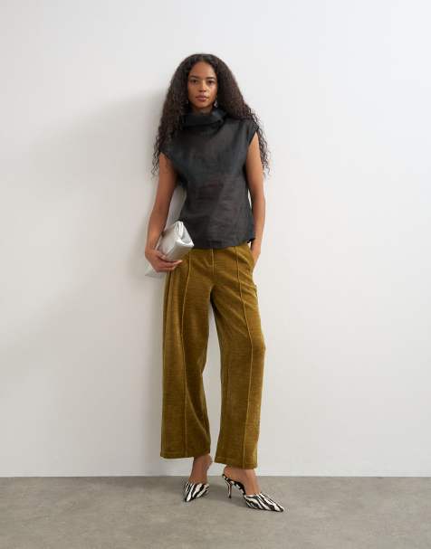 Topshop ensemble 2 pièces pantalon en velours vert - view 1