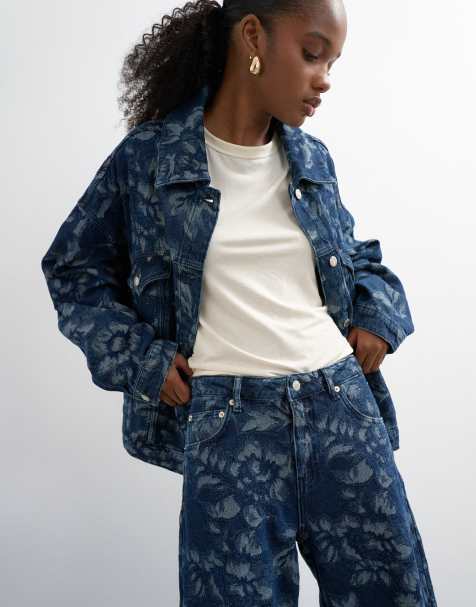 Topshop - Ensemble en jacquard - Bleu fleuri - view 1