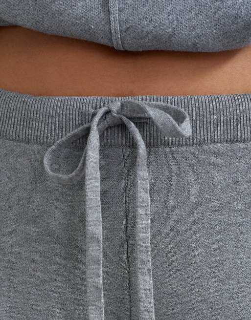 Topshop ensemble en maille pantalon avec détail à nouer gris, 5 de 5