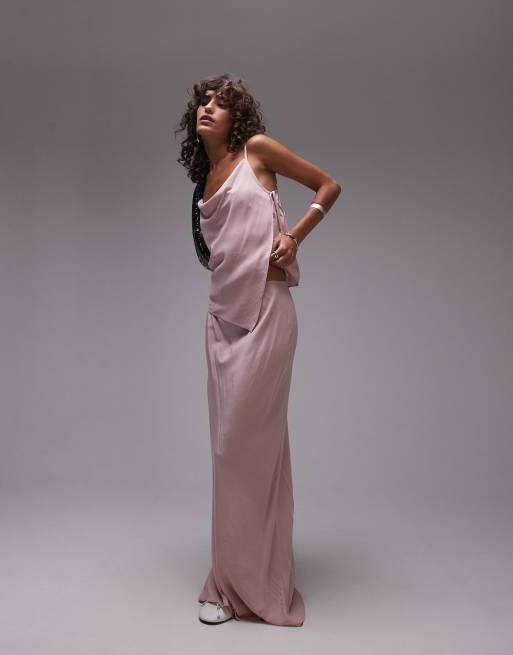 Topshop - Ensemble jupe et caraco - Rose