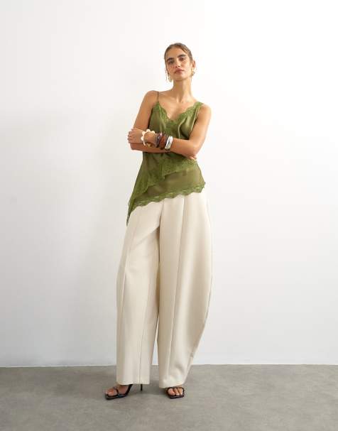 Topshop ensemble pantalon barrel leg écru - view 1
