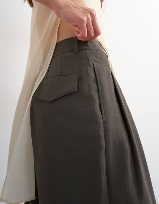 Topshop ensemble pantalon plissé taille mi-haute en charbon, 2 de 5