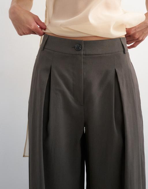 Topshop ensemble pantalon plissé taille mi-haute en charbon, 4 de 5