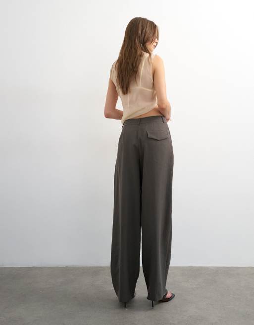 Topshop ensemble pantalon plissé taille mi-haute en charbon, 5 de 5