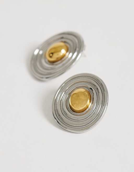 Topshop - Enzo - Clous d'oreilles en acier inoxydable étanche - Argenté et doré, 4 de 4