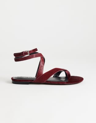  Erika flat sandal  hair on real leather
