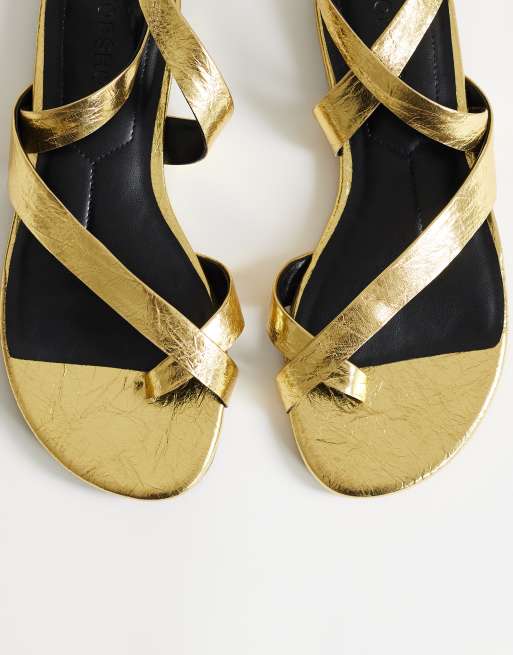 Topshop - Erika - Sandales plates - Doré, 2 de 4