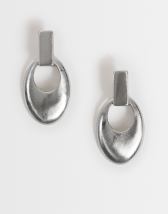 Topshop Esme door-knocker earrings in silver brushed