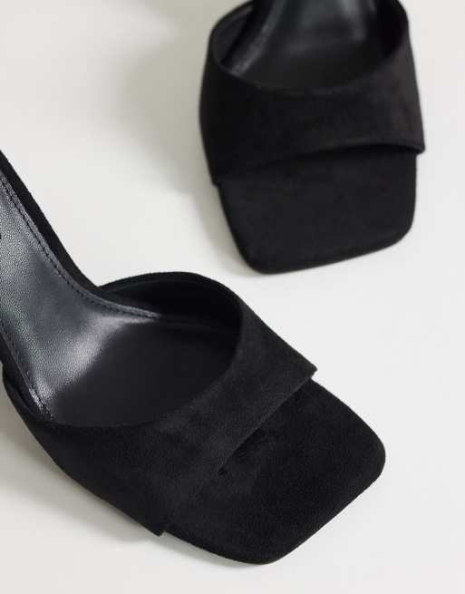 Topshop Esme mule with clear wedge high heels in black, 2 of 4