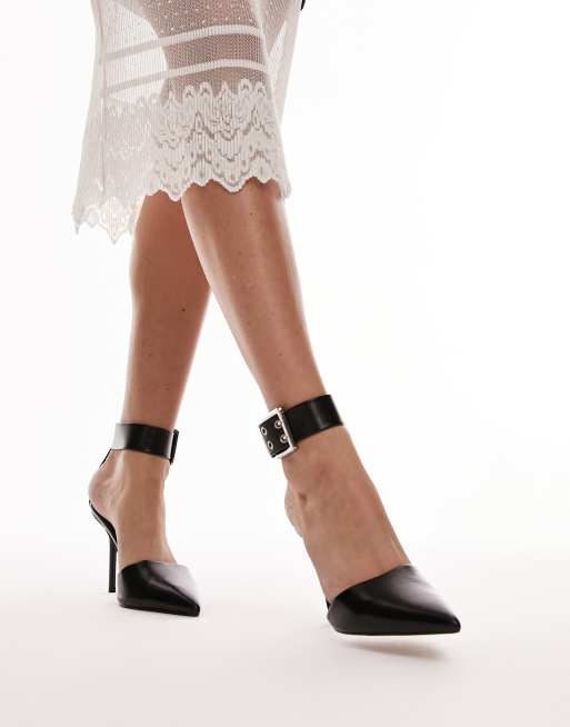 Topshop – Esmee – Schwarze Pumps mit Knöchelriemen mit Schnalle, 3 von 4