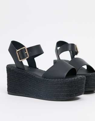 topshop black wedges