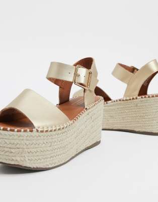 topshop gold wedges