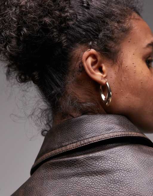 Topshop - Estelle - Oorringen met V-vorm in goudkleur