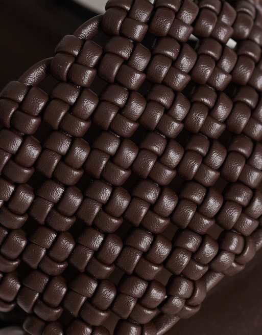 Topshop - Eve - Sandales plates tressées - Chocolat, 3 de 4