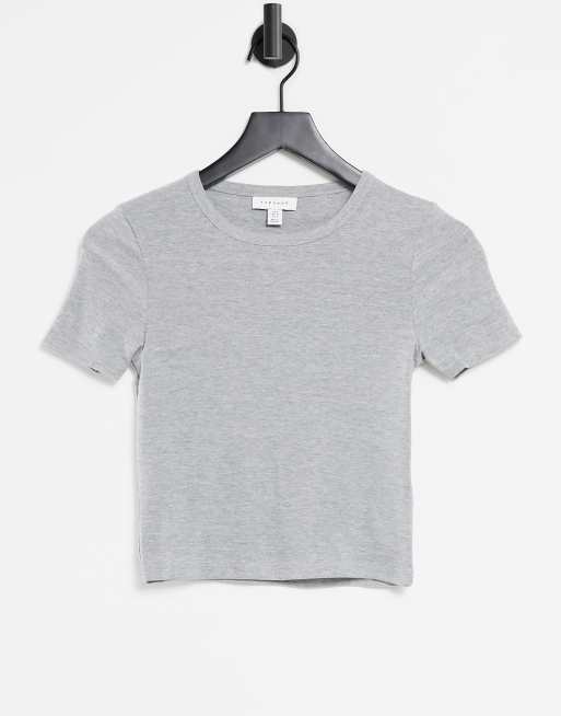 Plain grey store crop top