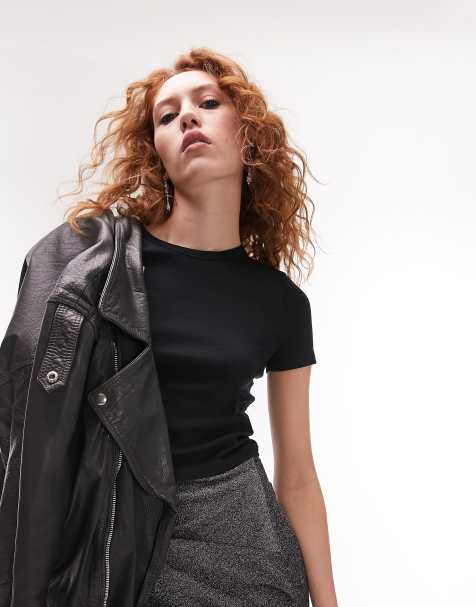 Topshop – Everyday – Czarny T-shirt o krótkim fasonie - view 1