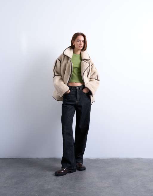 Topshop - Everyday - Gekrompen T-shirt in groen, 3 van 4