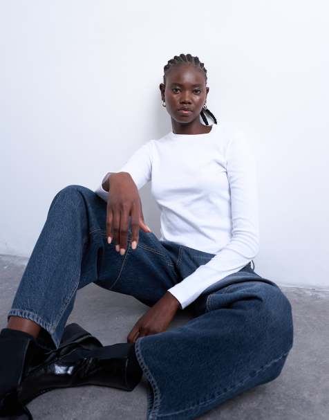 Topshop - Everyday - T-shirt à manches longues - Blanc - view 1
