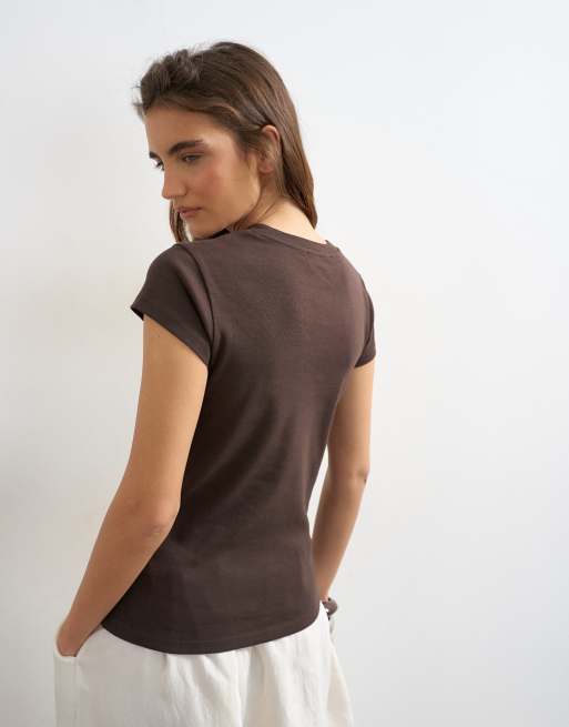 Topshop - Everyday - T-shirt color cioccolato, 2 di 4