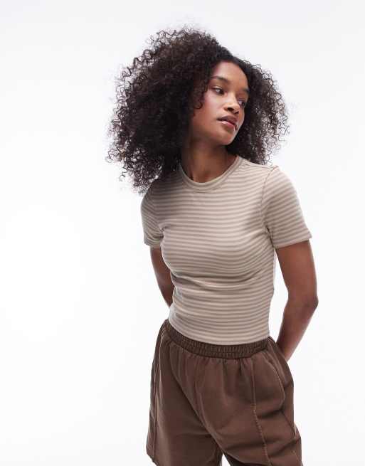 Topshop - Everyday - T-shirt color pietra a righe