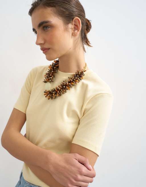 Topshop - Everyday - T-shirt effet rétréci - Babeurre, 2 de 4