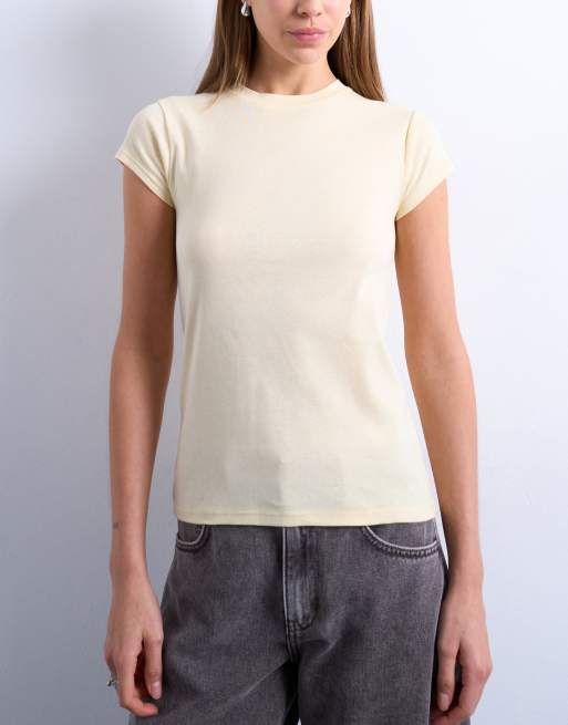 Topshop - Everyday - T-shirt in lichtgeel, 3 van 4