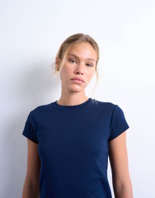 Topshop - Everyday - T-Shirt in Marineblau