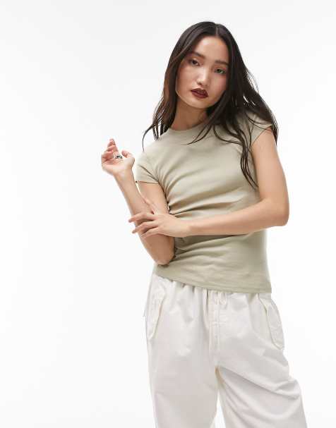 Topshop - Everyday - T-shirt met lange pasvorm in mistgrijs - view 1