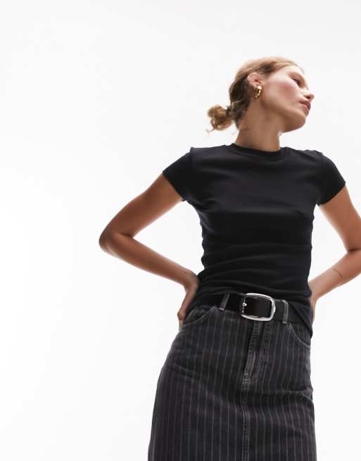 Topshop everyday tee in black