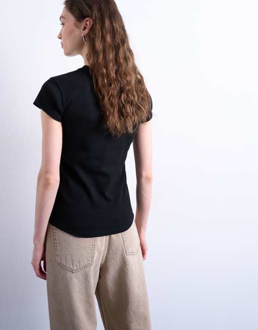 Topshop everyday tee in black