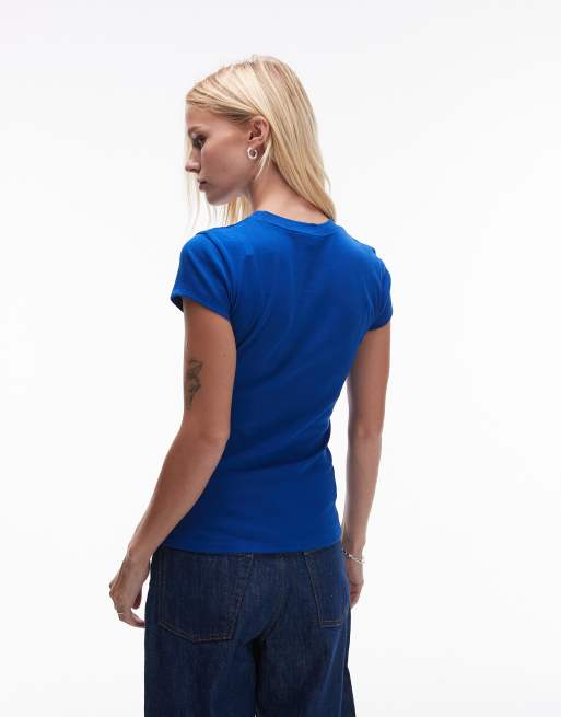 Topshop everyday tee in bright cobalt 