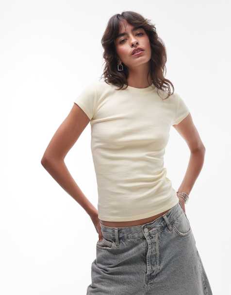 Topshop everyday tee in buttermilk - view 1