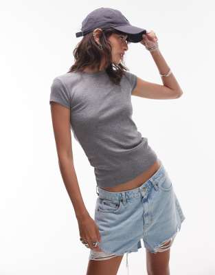 everyday tee in charcoal heather-Gray