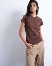 Topshop everyday tee in chocolate brown
