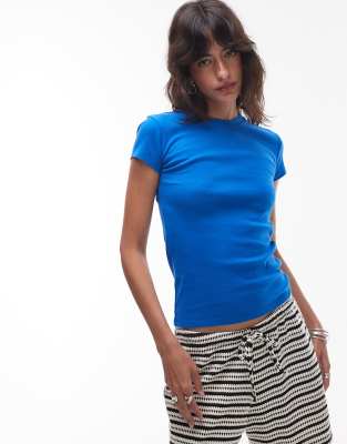 topshop everyday tee in cobalt blue