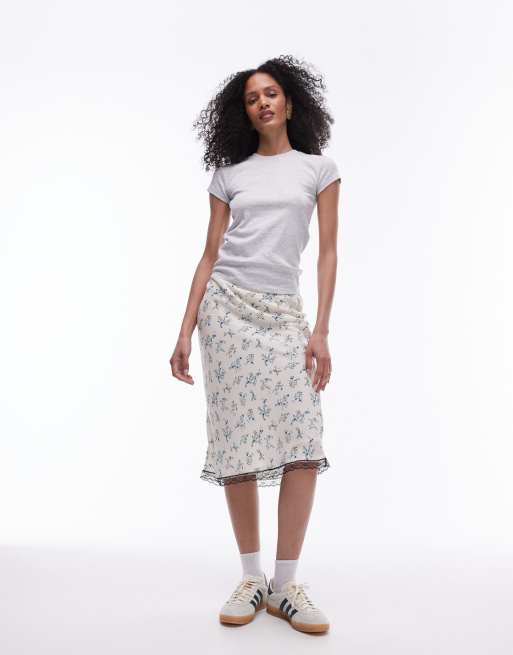 Topshop - Everyday - T-shirt met lange pasvorm in gemêleerd grijs