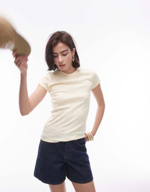 Topshop everyday tee in lemon , 2 of 4