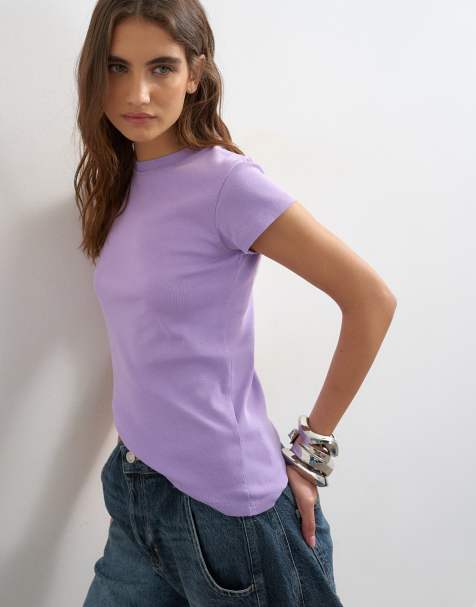 Topshop everyday tee in lilac - view 1