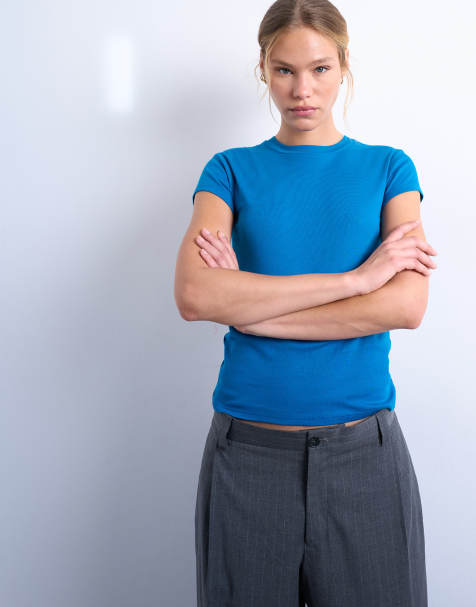 Topshop everyday tee in sapphire blue - view 1