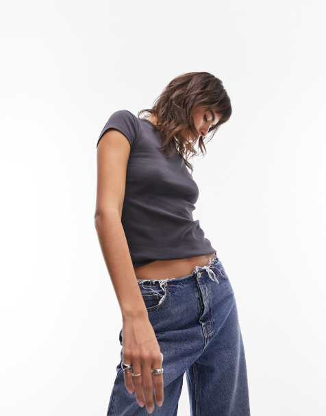 Topshop everyday tee in slate 