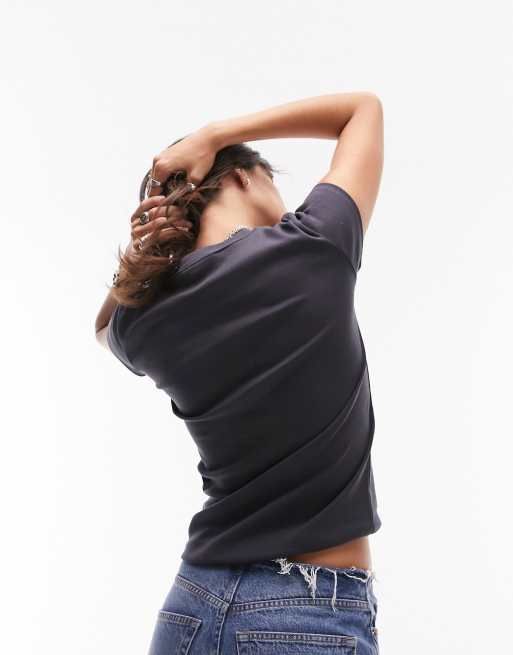 Topshop everyday tee in slate , 4 of 4