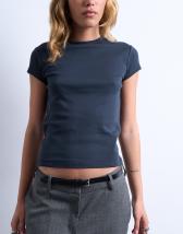 Topshop shrunken everyday tee in black