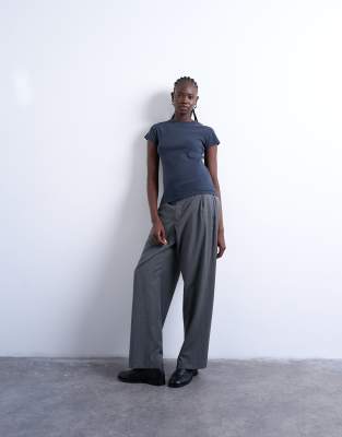 Topshop Everyday Tee In Gray