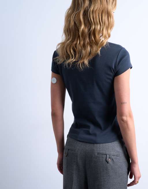 Topshop everyday tee in slate, 4 of 4