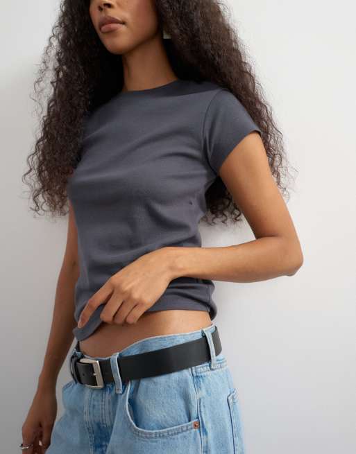 Topshop everyday tee in slate, 4 of 4