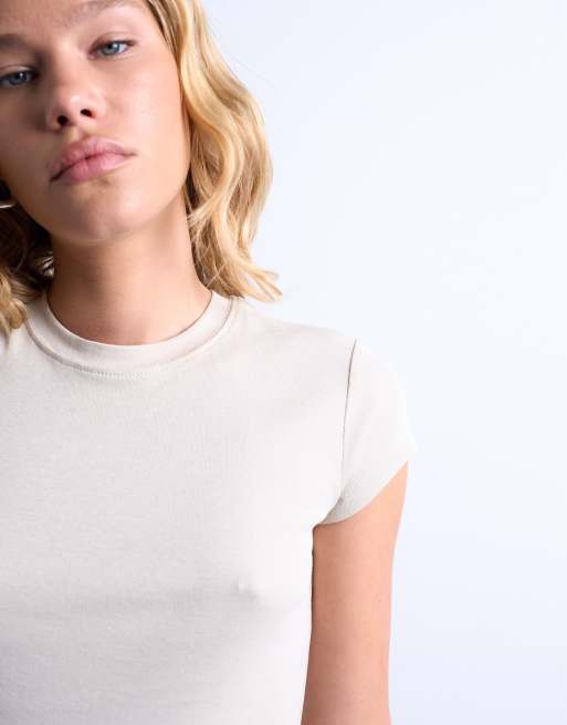 Topshop everyday tee in stone