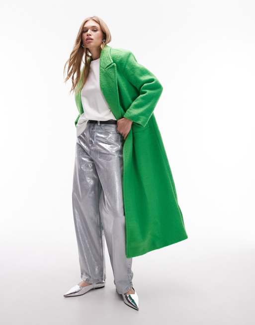 Topshop green trench on sale coat