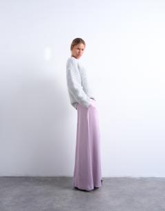 Extreme wide leg satin trouser in pink